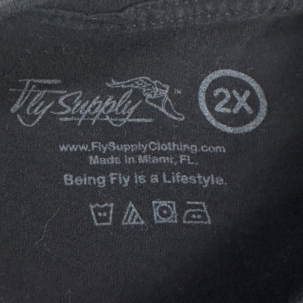 Fly Supply Mens Black Graphic T Shirt 2X "When Money‎ Talks People Listen" Print - Picture 7 of 10